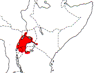 Northern Brown-throated Weaver map