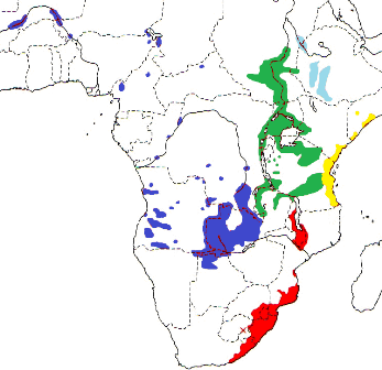 Fan-tailed Widowbird map