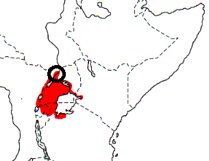 Northern Brown-throated Weaver map